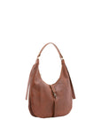 Borsa a spalla da donna 100% vera pelle 4607-MARRONE Alessia Firenze