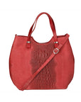 Elda Borsa a mano da donna Vera pelle croco 80046 1-ROSSO Chiara Ferretti