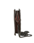 Nora Damen-Schultertasche aus echtem Leder, hergestellt in Italien, 22 x 22 x 5 cm