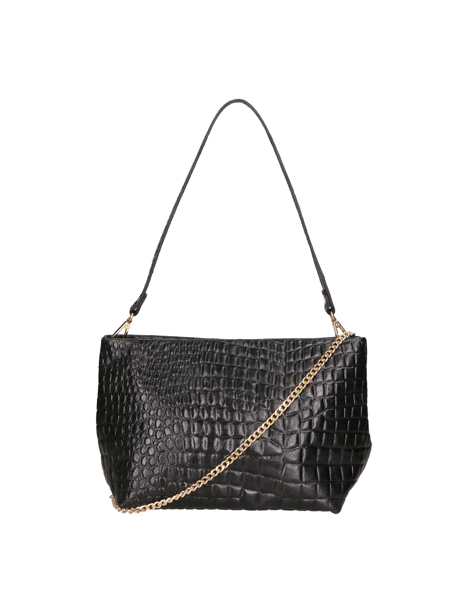 Lorelei Borsa a spalla da donna Vera pelle croco 06498-019 NERO Chiara Ferretti