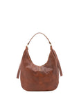 Borsa a spalla da donna 100% vera pelle 4607-MARRONE Alessia Firenze