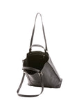 Borsa a spalla unisex in vera pelle Made in Italy 4610-NERO Alessia Firenze