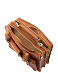 Borsa a mano unisex in vera pelle Made in Italy 4506-MIELE Alessia Firenze