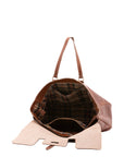 Borsa da viaggio unisex in vera pelle 100% cotone 4066-MARRONE Alessia Firenze