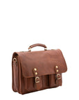 Borsa a mano unisex vera pelle Made in Italy 4015-MARRONE Alessia Firenze
