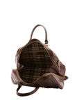 Borsa da viaggio unisex in vera pelle 100% cotone 4040-TESTA DI MORO Alessia Firenze