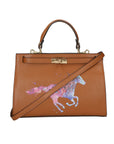Nina Borsa a mano da donna 100% pelle 04263-D17 CUOIO SCURO DARK COGNAC Chiara Ferretti
