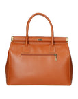 Federica Borsa a mano da donna Vera pelle 9106-CUOIO COGNAC Chiara Ferretti