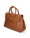 Ersilia Borsa a mano da donna Vera pelle 8092-D17 CUOIO SCURO DARK COGNAC Chiara Ferretti