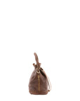 Borsa a secchiello unisex in vera pelle 100% cotone 4535-TESTA DI MORO Alessia Firenze