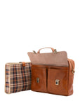 Borsa a mano unisex in vera pelle Made in Italy 4575-MIELE Alessia Firenze