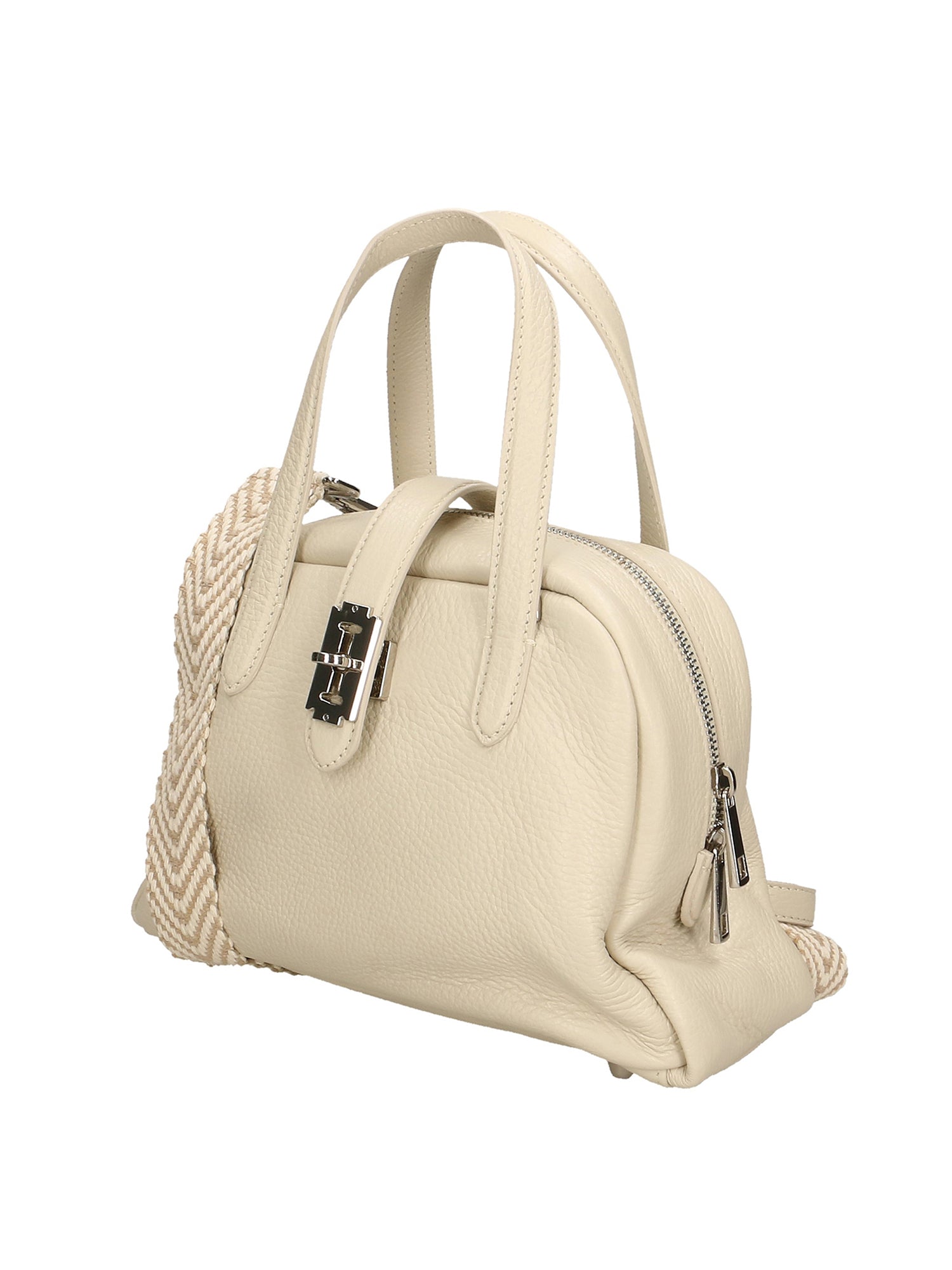 Orietta Borsa a mano da donna Vera pelle 01669-D37 LATTE MILK Chiara Ferretti