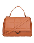 Lila Damenhandtasche aus echtem Leder, hergestellt in Italien, 17 x 28 x 7 cm