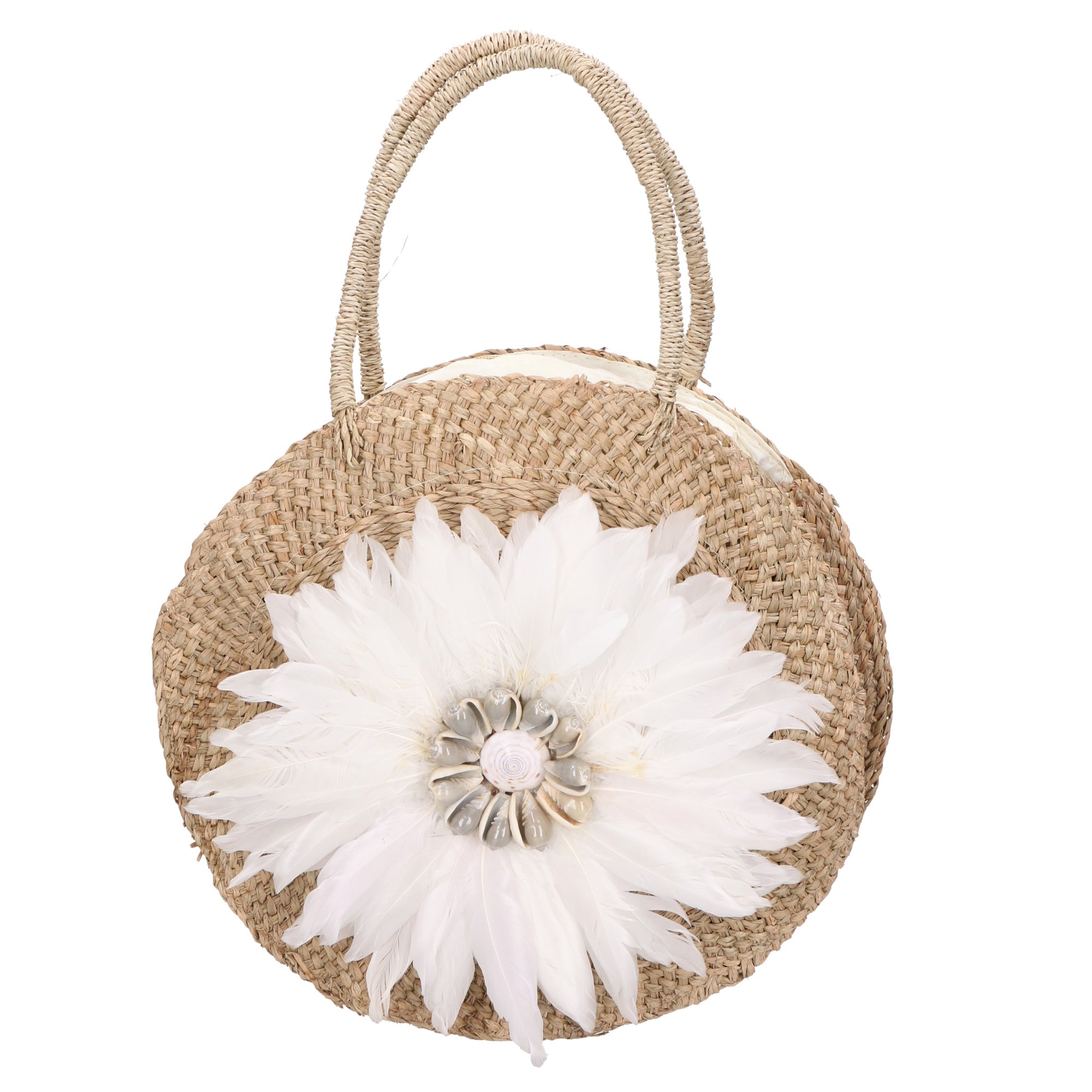Karen Borsa a mano da donna Paglia intrecciata 88121-BIANCO Chiara Ferretti