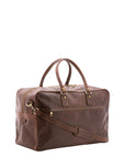 Borsa da viaggio unisex vera pelle 100% cotone 4562-TESTA DI MORO Alessia Firenze