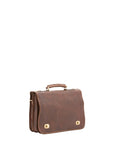 Borsa a mano unisex in vera pelle Made in Italy 4512-TESTA DI MORO Alessia Firenze