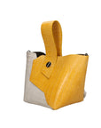 Ombretta Borsa a mano da donna Vera pelle 00643-C36+C16 SENAPE MUSTARD+GRIGIO GREY Chiara Ferretti