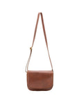 Borsa a tracolla da donna 100% vera pelle 4582-MARRONE Alessia Firenze