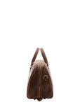 Borsa da viaggio unisex in vera pelle 100% cotone 4040-TESTA DI MORO Alessia Firenze