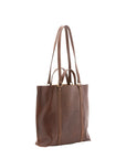 Borsa a spalla unisex in vera pelle Made in Italy 4610-TESTA DI MORO Alessia Firenze