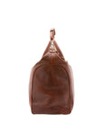 Borsa da viaggio unisex in vera pelle 100% cotone 4046-MARRONE Alessia Firenze