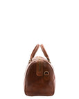 Borsa da viaggio unisex in vera pelle 100% cotone 4039-MARRONE Alessia Firenze