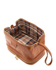 Pochette unisex in vera pelle Made in Italy 4424-MIELE Alessia Firenze