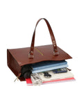 Frida Borsa a mano da donna Vera pelle 9134-MARRONE Chiara Ferretti