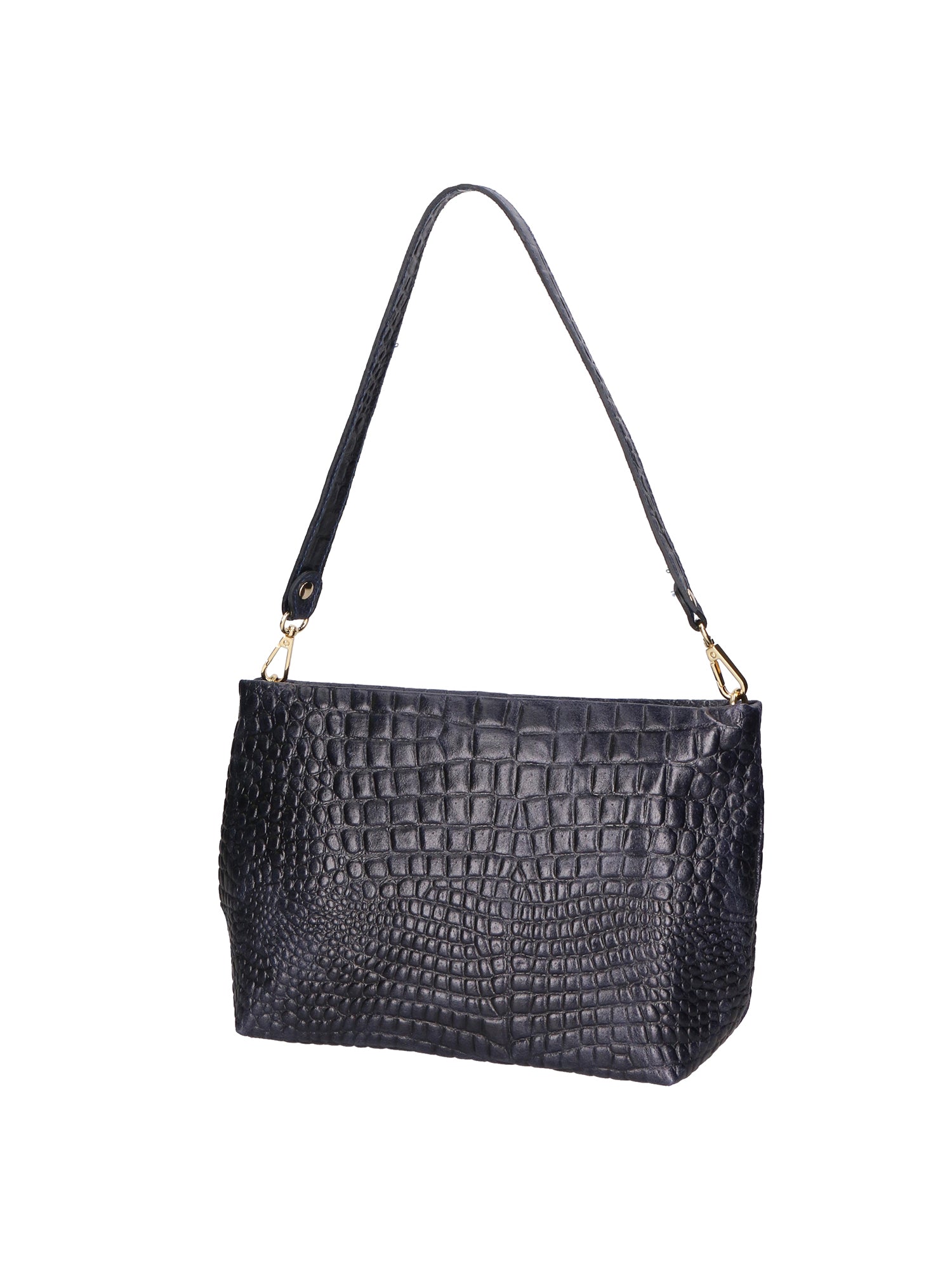 Lorelei Borsa a spalla da donna Vera pelle croco 06498-013 BLU NAVY Chiara Ferretti