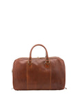 Borsa da viaggio unisex in vera pelle 100% cotone 4040-MARRONE Alessia Firenze