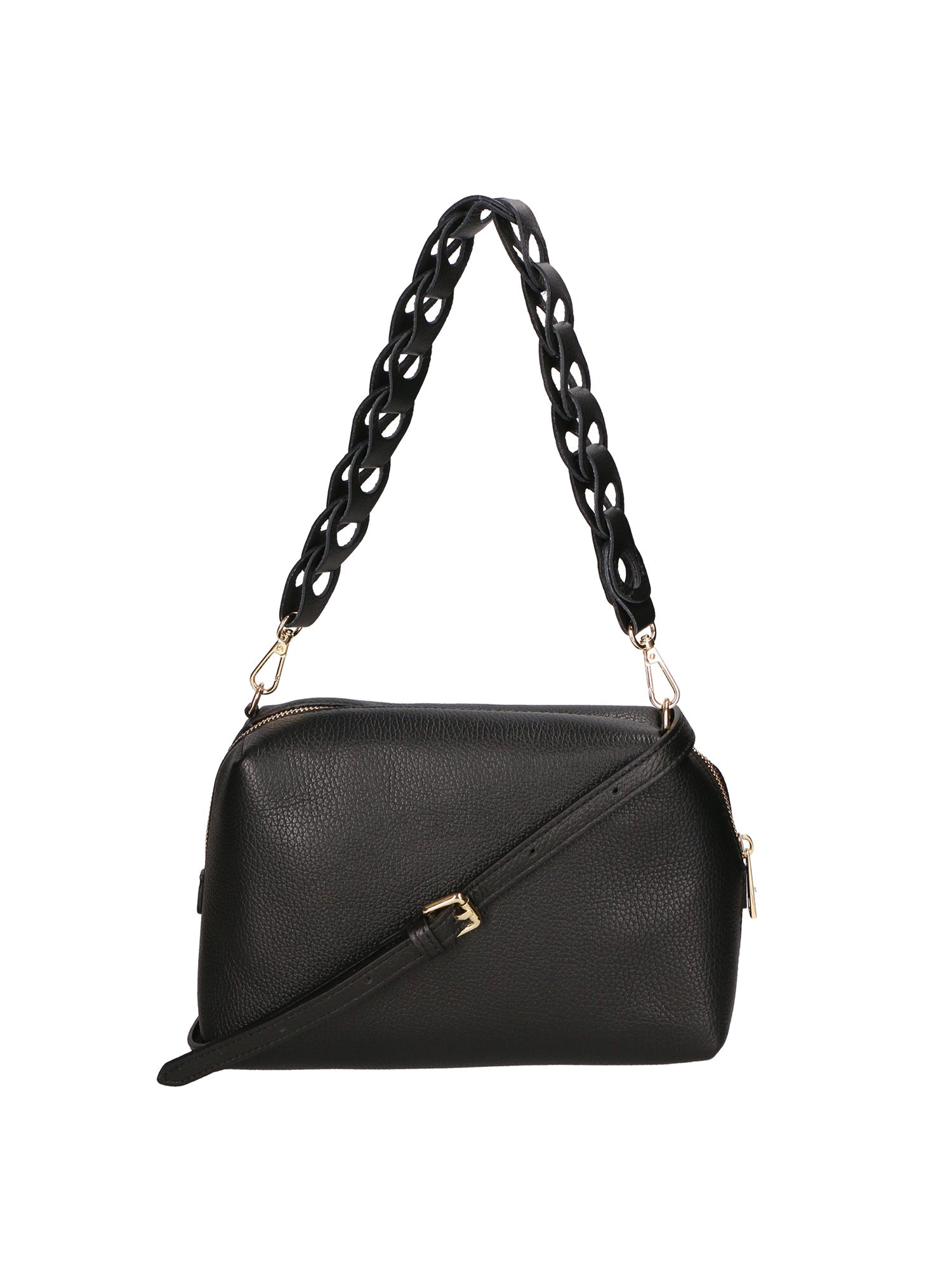 Livia Borsa a spalla da donna Vera pelle 06443-NERO Chiara Ferretti