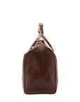 Borsa da viaggio unisex in vera pelle 100% cotone 4046-TESTA DI MORO Alessia Firenze