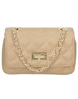 Carolina Borsa a spalla da donna Vera pelle 1073-S40 TAUPE Chiara Ferretti