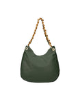 Artemisia Borsa a spalla da donna Vera pelle 05462-S14 VERDE SCURO+L020 FERRO Chiara Ferretti