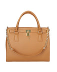 Dorotea Borsa a mano da donna 100% pelle 80040-D17 CUOIO SCURO DARK COGNAC Chiara Ferretti