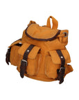Micaela ZG3006-CUOIO COGNAC Zaino unisex in canvas e vera pelle Chiara Ferretti