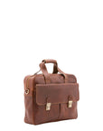Borsa a mano unisex in vera pelle Made in Italy 4575-MARRONE Alessia Firenze