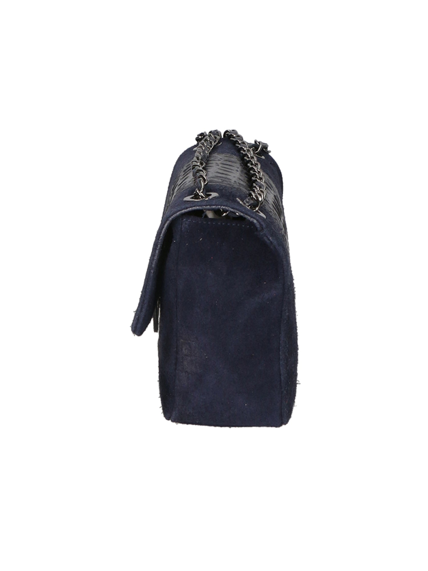 Edvige Borsa a spalla da donna Pelle Croco Stampata 80045-BLU Chiara Ferretti