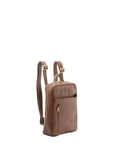Zaino unisex in vera pelle Made in Italy 100% cotone 4057-TESTA DI MORO Alessia Firenze