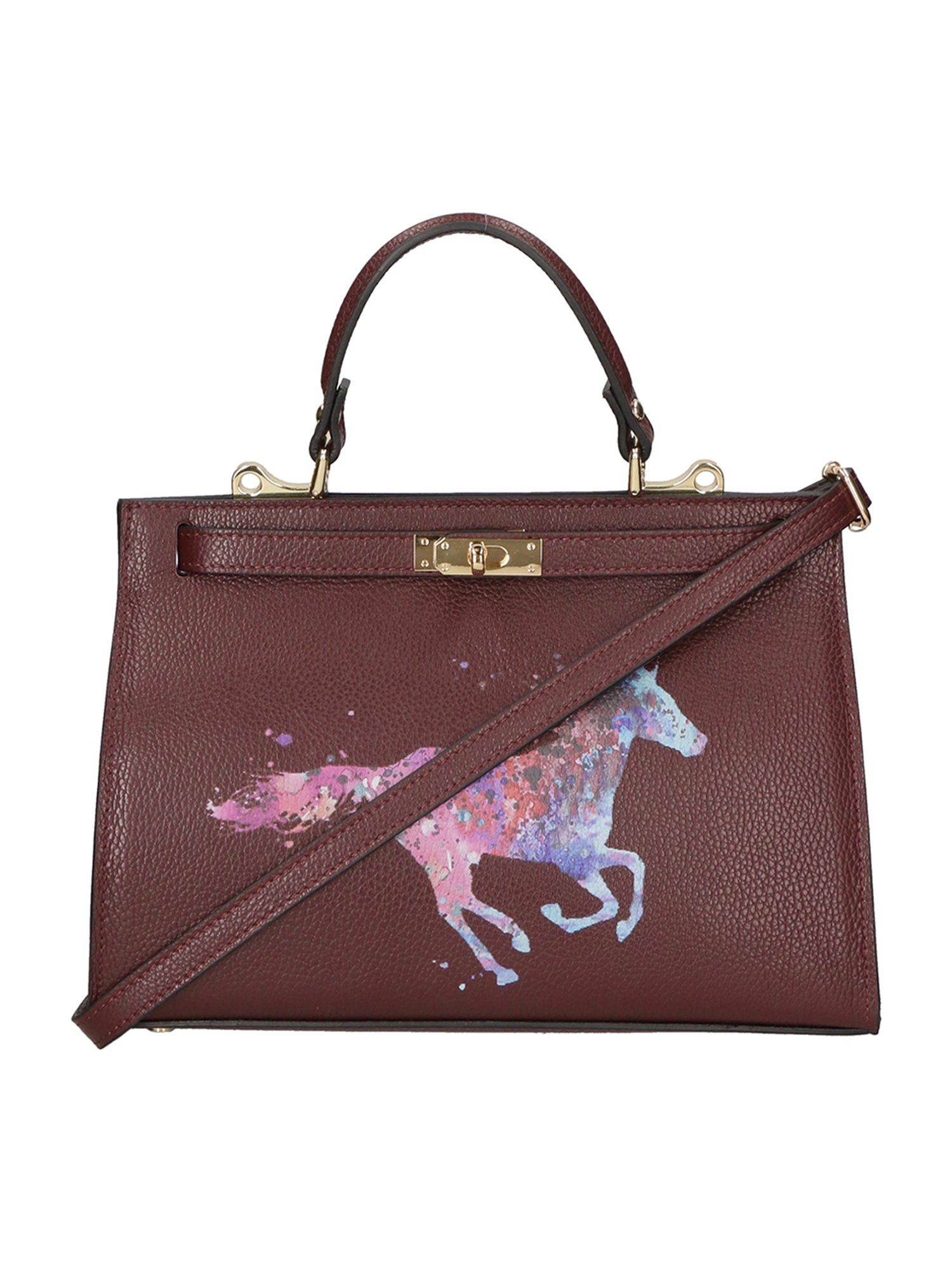 Nina Borsa a mano da donna 100% pelle 04263-D54 BORDO SCURO DARK BORDEAUX Chiara Ferretti