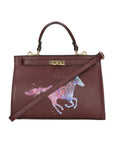 Nina Borsa a mano da donna 100% pelle 04263-D54 BORDO SCURO DARK BORDEAUX Chiara Ferretti