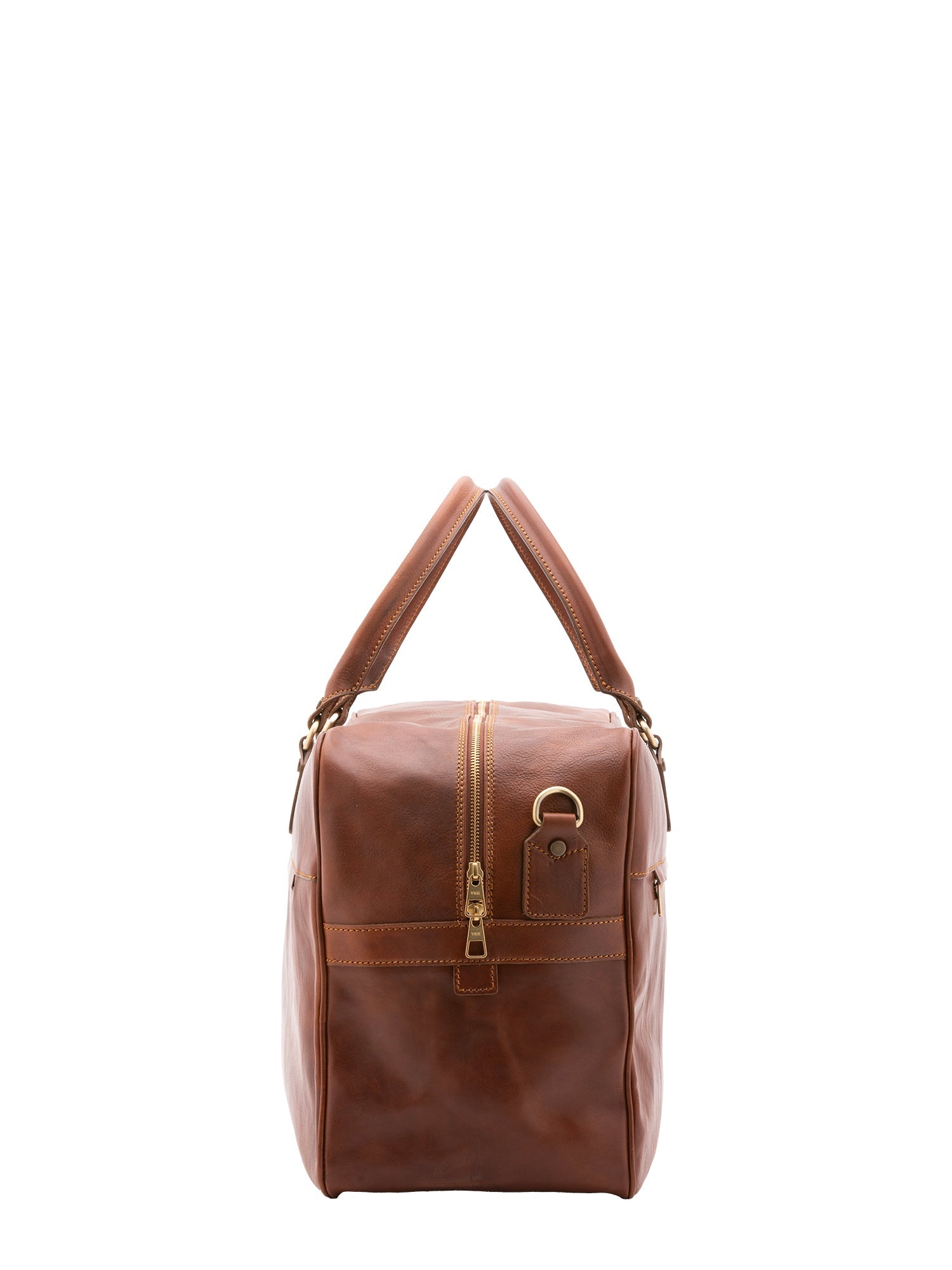 Borsa da viaggio unisex vera pelle 100% cotone 4562-MARRONE Alessia Firenze