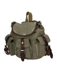 Micaela ZG3006-VERDE GREEN Zaino unisex in canvas e vera pelle Chiara Ferretti
