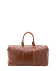 Borsa da viaggio unisex vera pelle 100% cotone 4546-MARRONE Alessia Firenze
