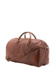 Borsa da viaggio unisex vera pelle 100% cotone 4038-MARRONE Alessia Firenze