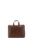 Borsa a mano unisex in vera pelle 100% cotone 4453-TESTA DI MORO Alessia Firenze