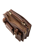 Borsa a mano unisex in vera pelle Made in Italy 4506-TESTA DI MORO Alessia Firenze