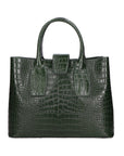 Letizia Borsa a mano da donna Pelle stampata croco 06542-VERDE SCURO Chiara Ferretti