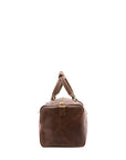 Borsa da viaggio unisex in vera pelle 100% cotone 4311-TESTA DI MORO Alessia Firenze