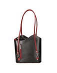 Fabiola Borsa a spalla da donna 100% pelle 9039-NERO ROSSO Chiara Ferretti